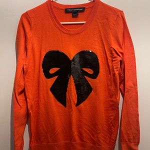 French Connection Sweater with Sequin Black Bow. Like new. Perfect condition.